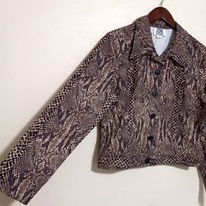 STAR C.C.C. L 80s Vintage Snakeskin Print Waist Jacket